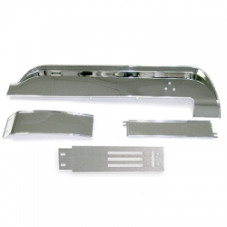 1967 Deluxe Brushed Aluminum Dash Trim Kit 4 Piece Kit, W/O A/C
